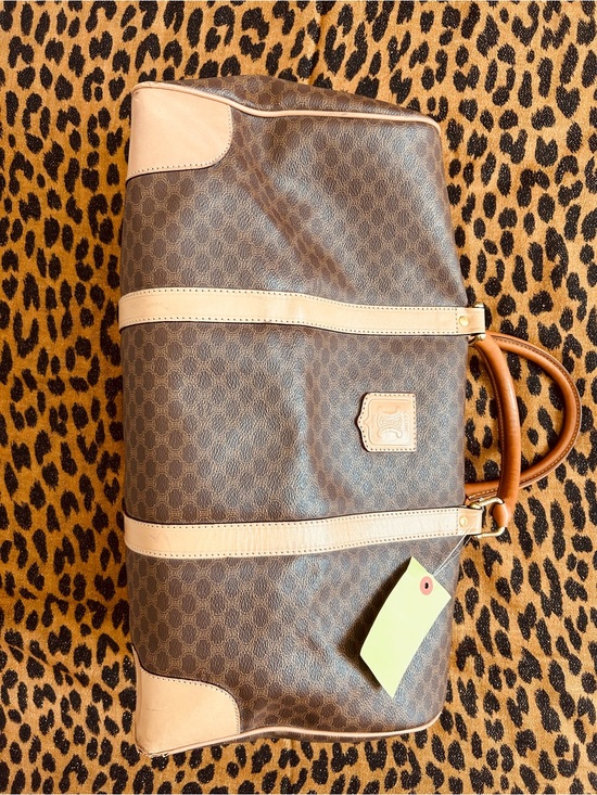 Celine Other - 🤎CELINE🤎Macadam💛Brown Mono Weekender Bag with Unbranded Strap & Lock no key